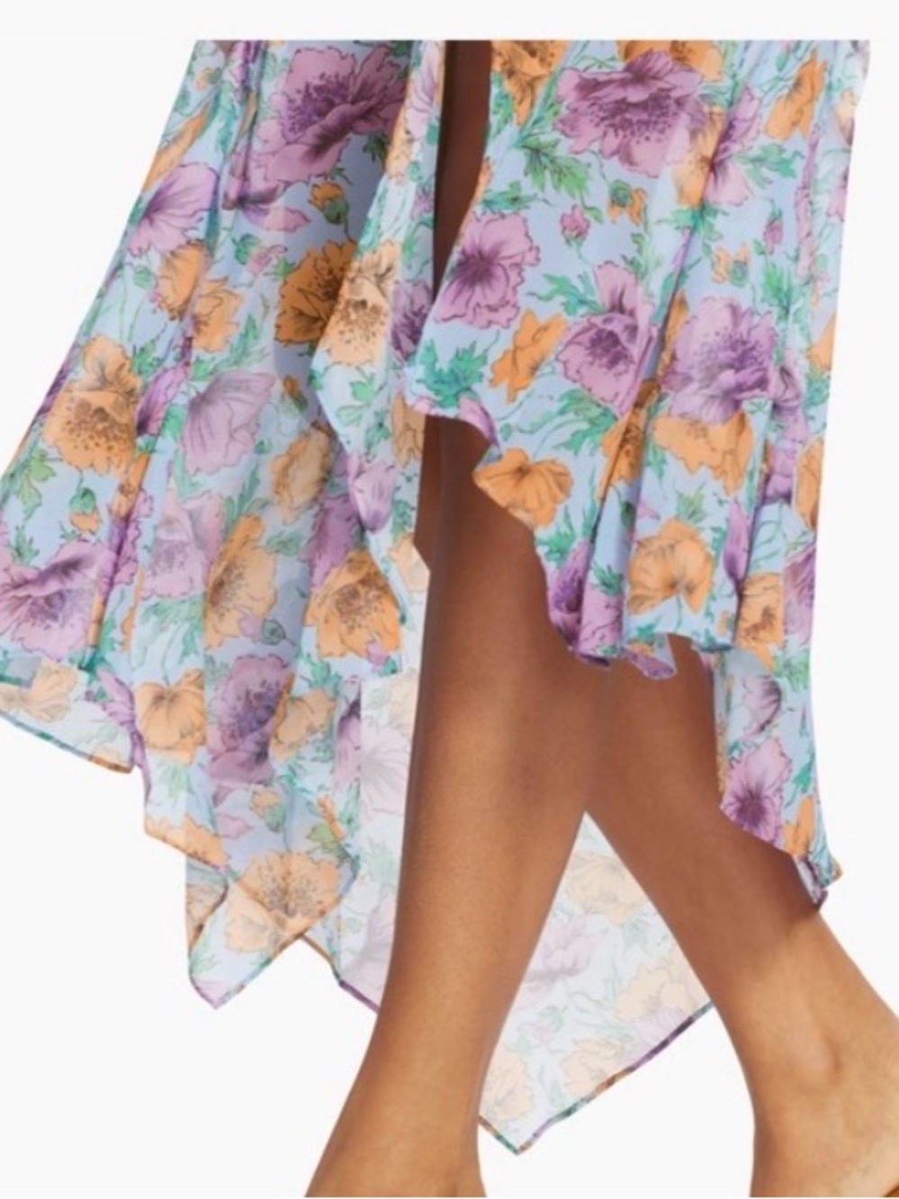 Veronica Beard Elenora Skirt - size 6 Lavender, Purple & Peach Floral Midi Skirt